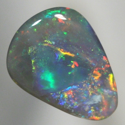 SOLID SEMI BLACK OPAL Flame pattern, red to orange to green. SEE VIDEO